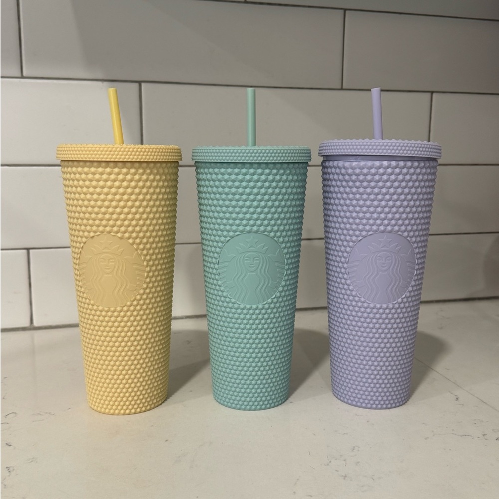 Starbucks Textured Tumblers - Pastel Yellow, Mint, Lavender